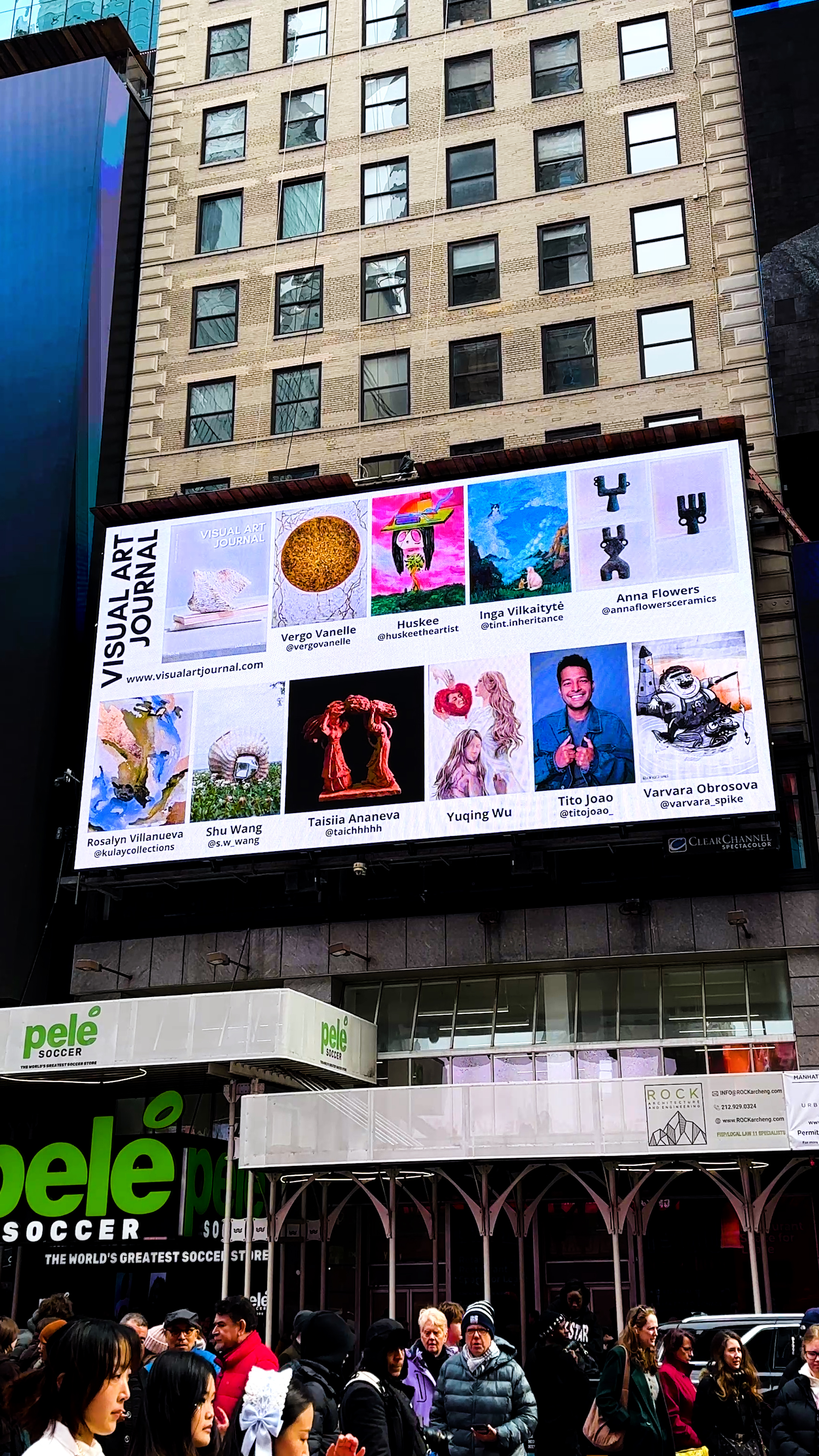 Visual Art Journal billboard display in Times Square, New York